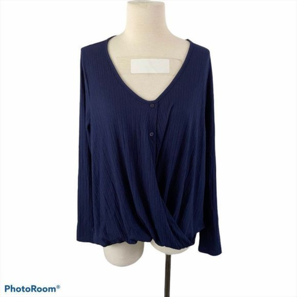 NWT‎ WHITE WILLOW Navy Blue Long Sleeve Shirt